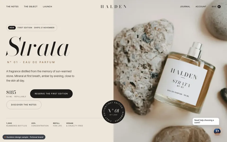 HALDEN fictional design sample