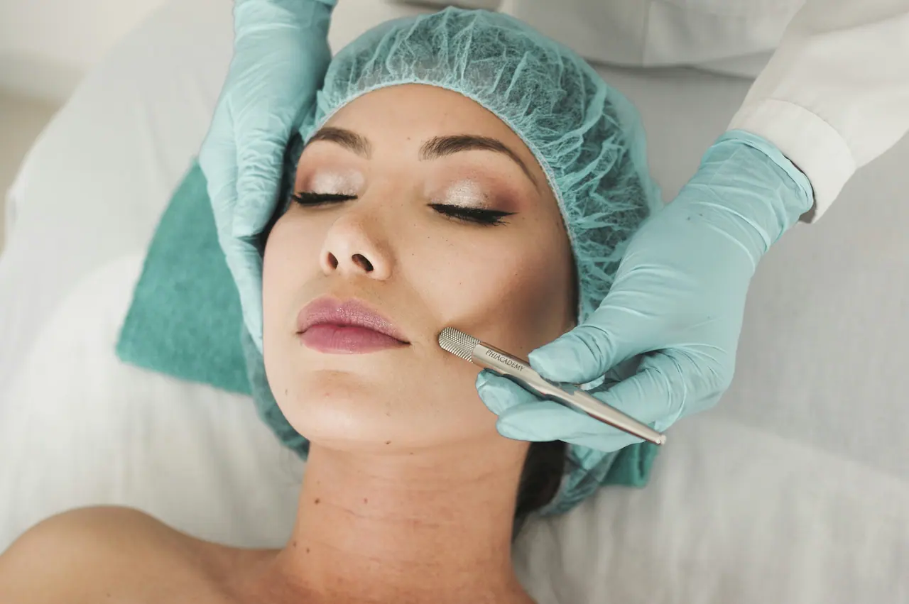 Provider performing a gentle skin treatment